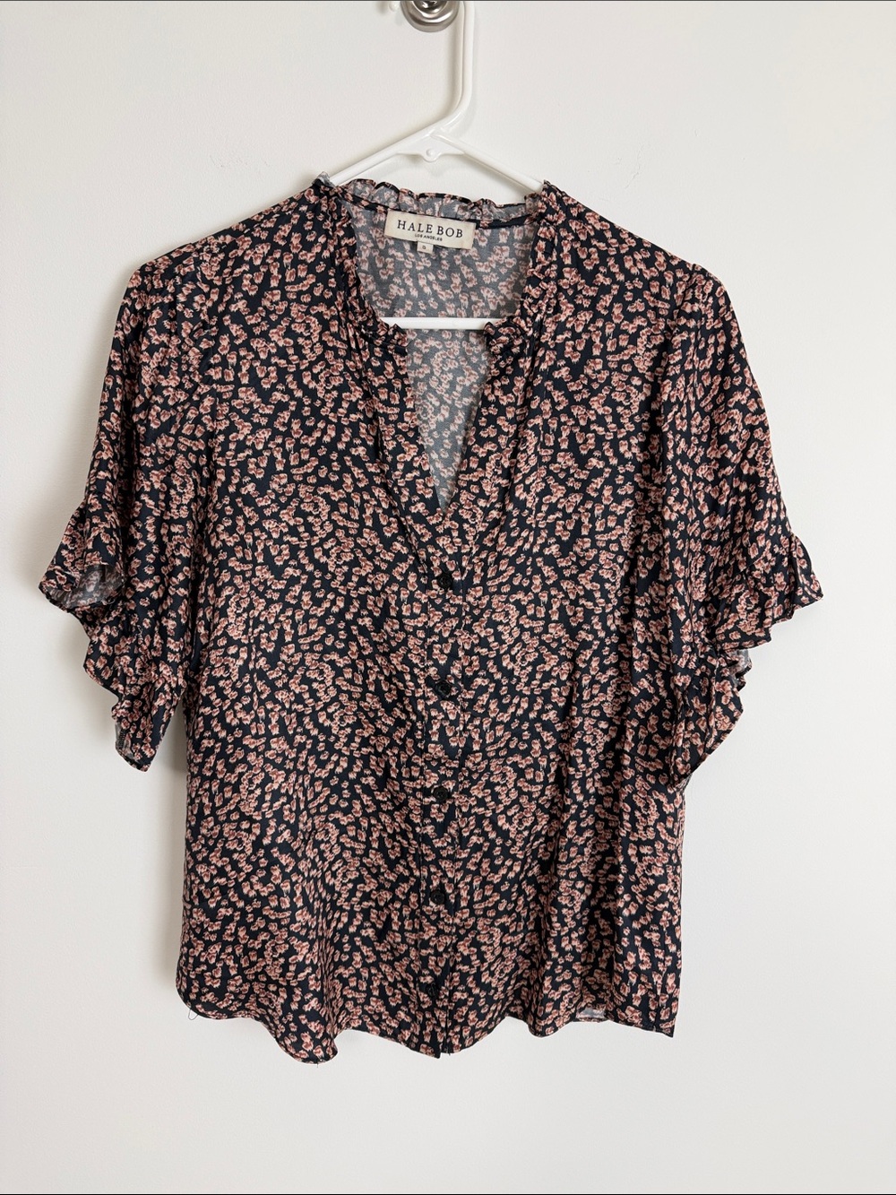 Hale Bob Blouse with abstract Floral Motif size small